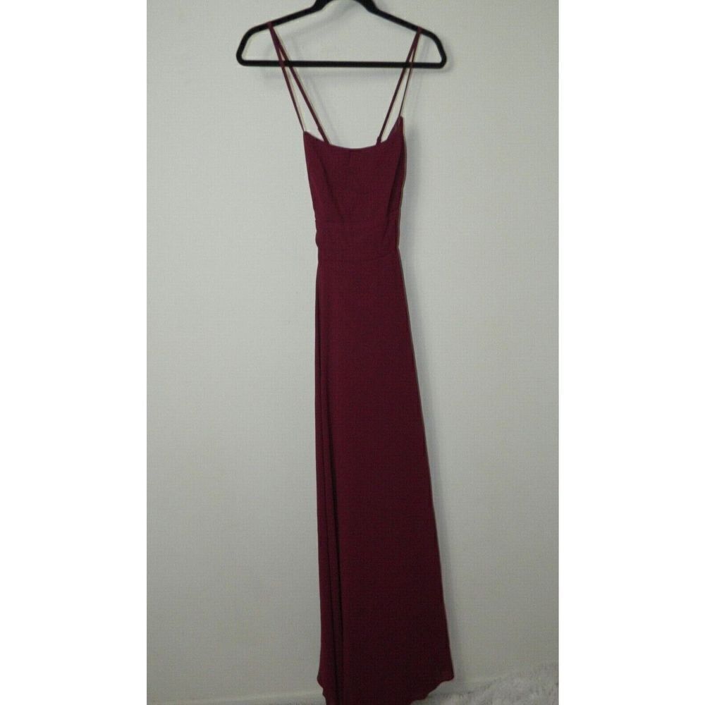 Lulu’s Dress Burgundy Mythical Kind of Love Wine‎ Red Maxi Dress Large